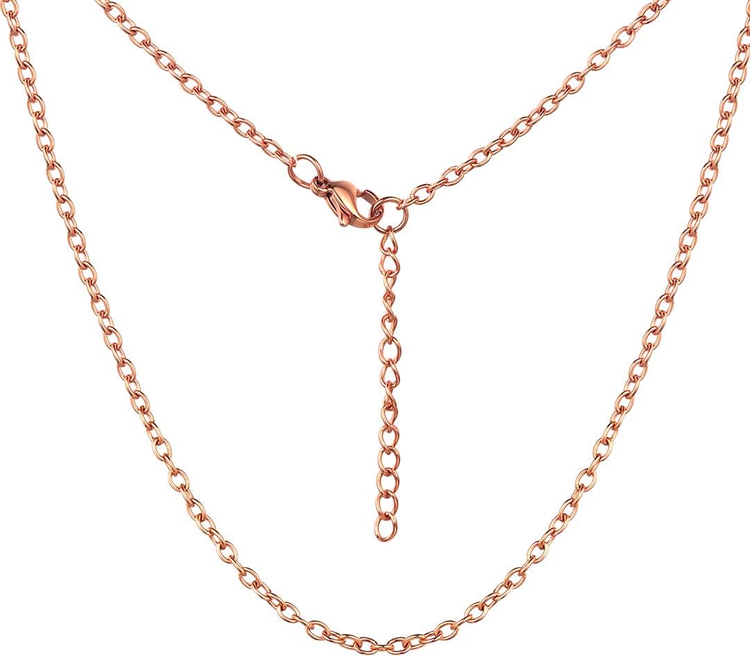 ChainsHouse Chain Necklace for Women Girls, Stainless Steel/18K Gold/Black Metal Plated 1-2mm Thin & Sturdy Snake Chain, 16",18",20",22",24",26",28",30"(Send Gift Box)