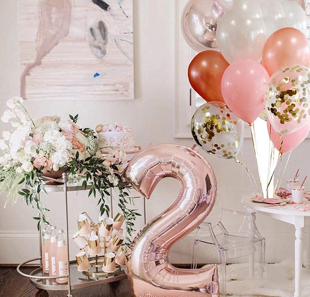 Red 0 balloon 40 Inch Giant Helium Foil Number 0 to 9 Red Balloon Birthday Wedding Party Digital Decorations (Number 0) — view 319
