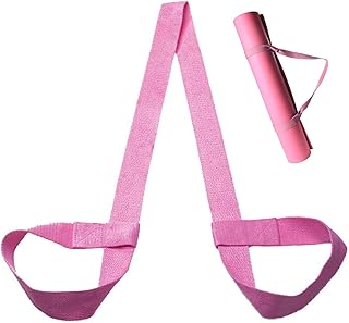 Yelvornic Yoga Mat Strap for Carrying, Premium Carry Strap Sling with Adjustable Loops, Stylish Pink