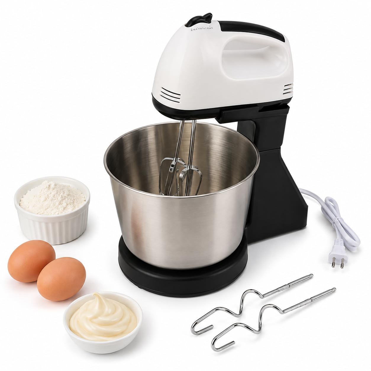 Robot cuisine électrique, bol 2L, 7 vitesses, moteur noyau cuivre 100W