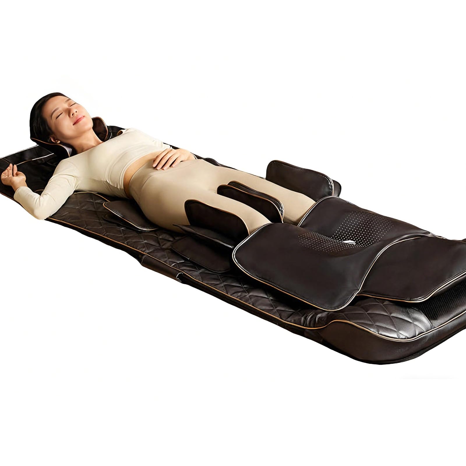 Colchoneta Masaje Con Bolsa Aire,cama Tracción Para Estiramiento Corporal Con Onda Aire Dinámicaindependiente,posición Bolsaaire Se Puede Ajustarsegún Altura,modo 5masajes,compresión En Caliente