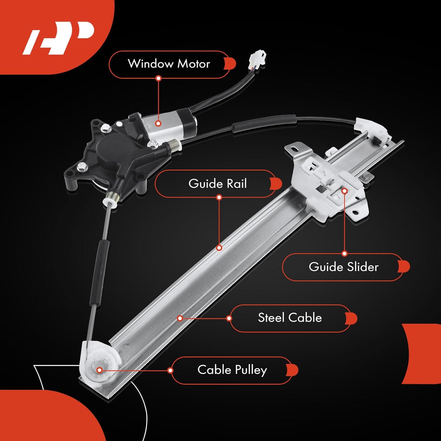 A-Premium Power Electric Window Regulator with Motor Compatible with Chevrolet Spark 13-15 Spark EV 14-16 Hatchback Front Passenger Side