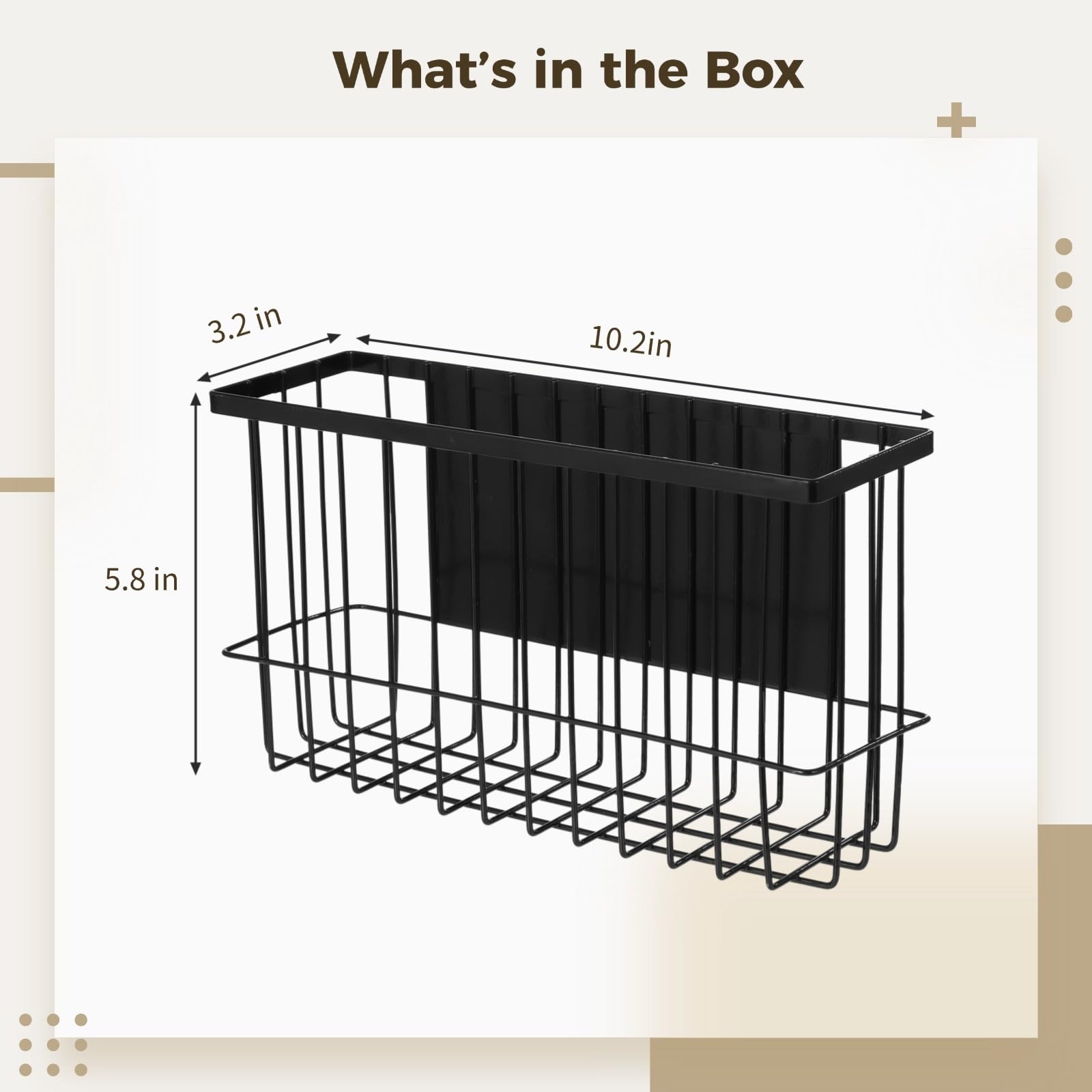 Générique Panier organisateur adhésif pour réfrigérateur, sans installation, support pour épices, panier latéral pour frigo, panier métallique sans perçage pour micro-ondes, placard, garde-manger