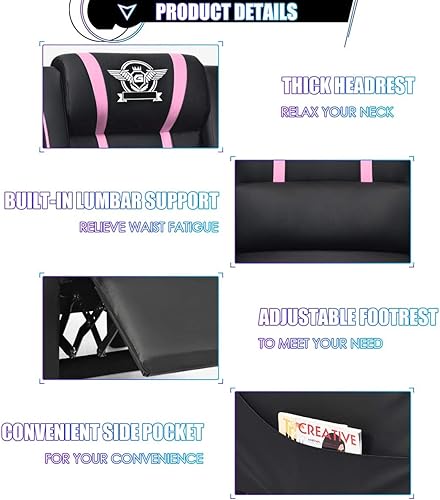 Miniatura 7 de DORTALA Silla de masaje para adultos, sofá reclinable ajustable con reposapiés y función de masaje, reclinable ajustable para sala de estar, asiento