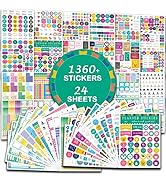 NICKANG Daily Planner Stickers and Accessories | 24Sheets/1360+Pcs | Date, Month, Number, Writeab...