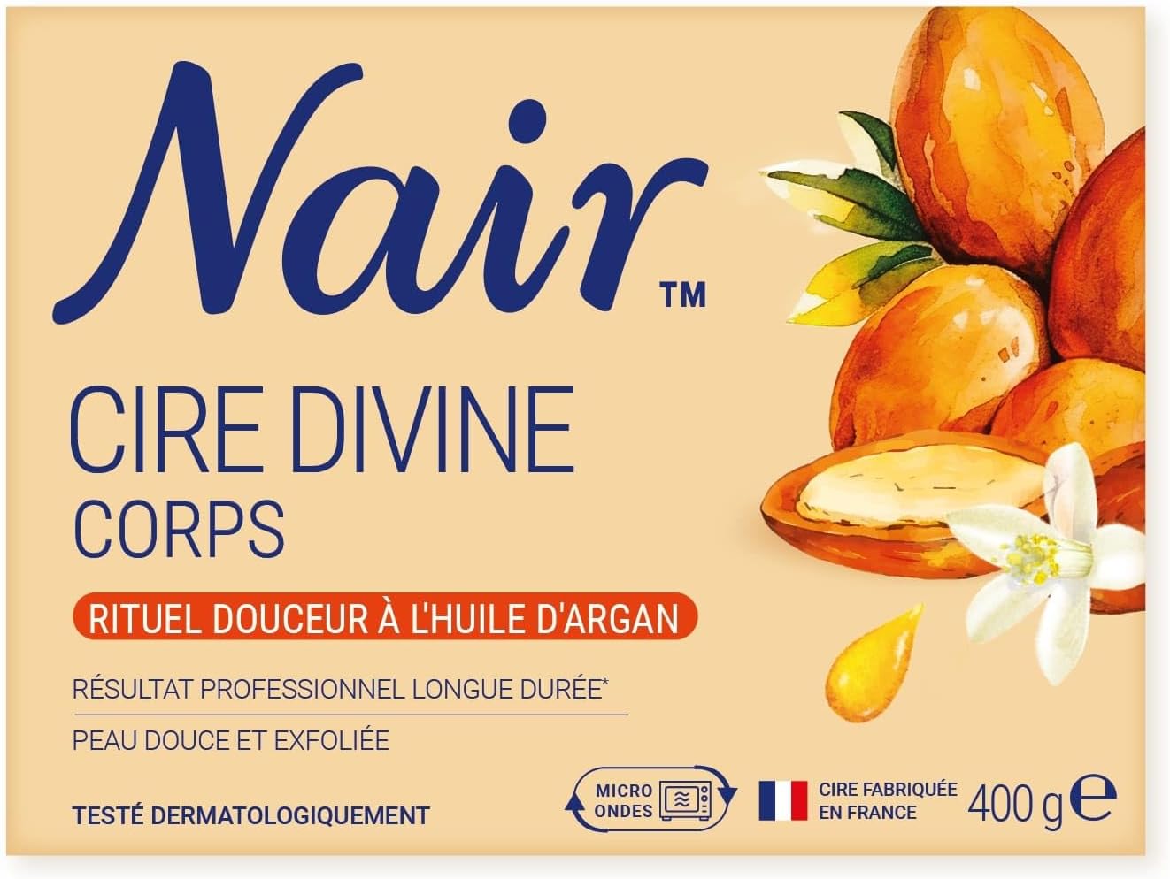 NAIR – Gentle Ritual Wax with Argan & Evening Primrose Oils, Special for Dry & Sensitive Skin, Can Be Removed Without Strips, 400 g Jar + 2 “Perfect Finish” Wipes NAIR – Gentle Ritual Wax with Argan & Evening Primrose Oils, Special for Dry & Sensitive Skin, Can Be Removed Without Strips, 400 g Jar + 2 “Perfect Finish” Wipes