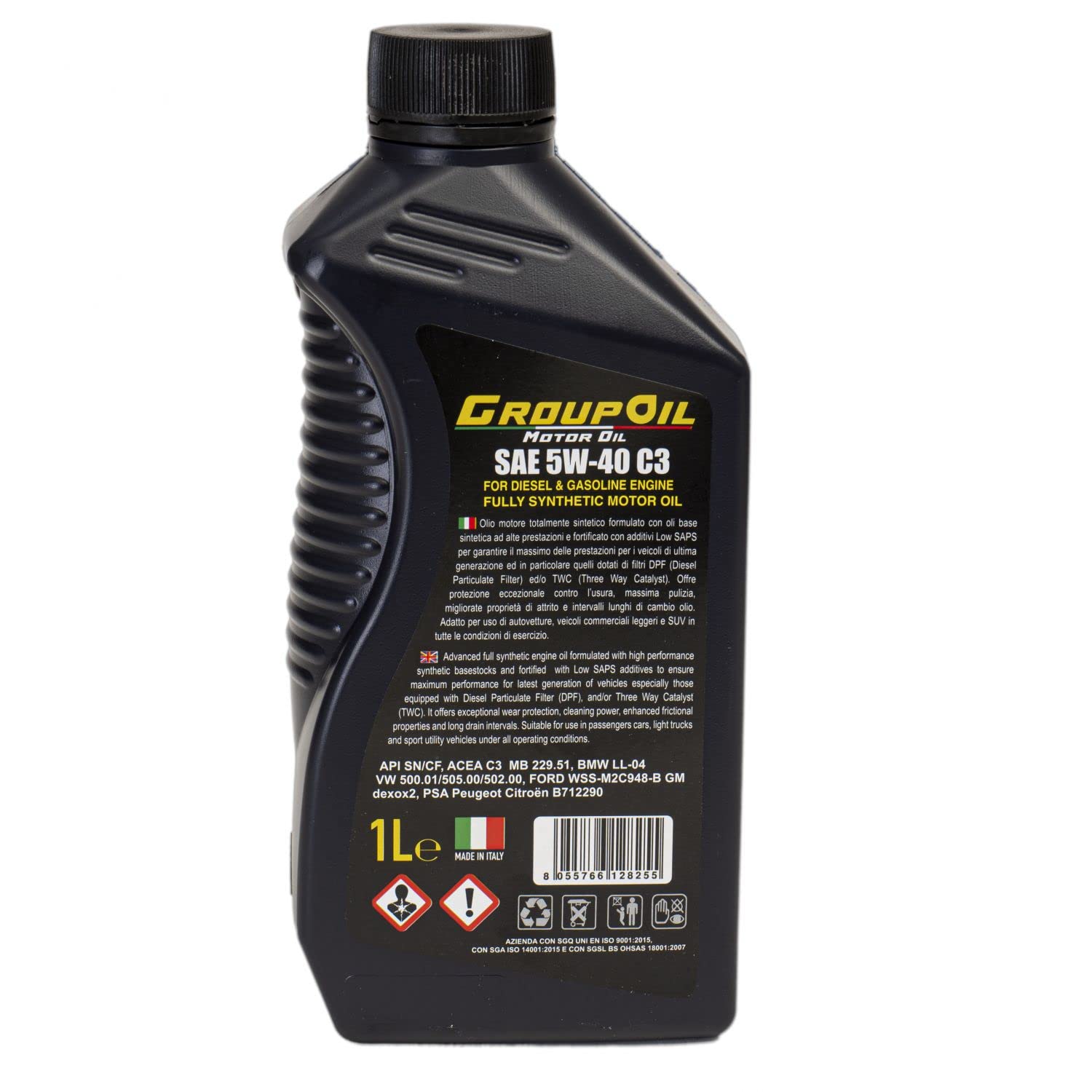 Lubrificanti GROUPOIL SAE 5W-40 C3 5x1L - Olio motore totalmente sintetico