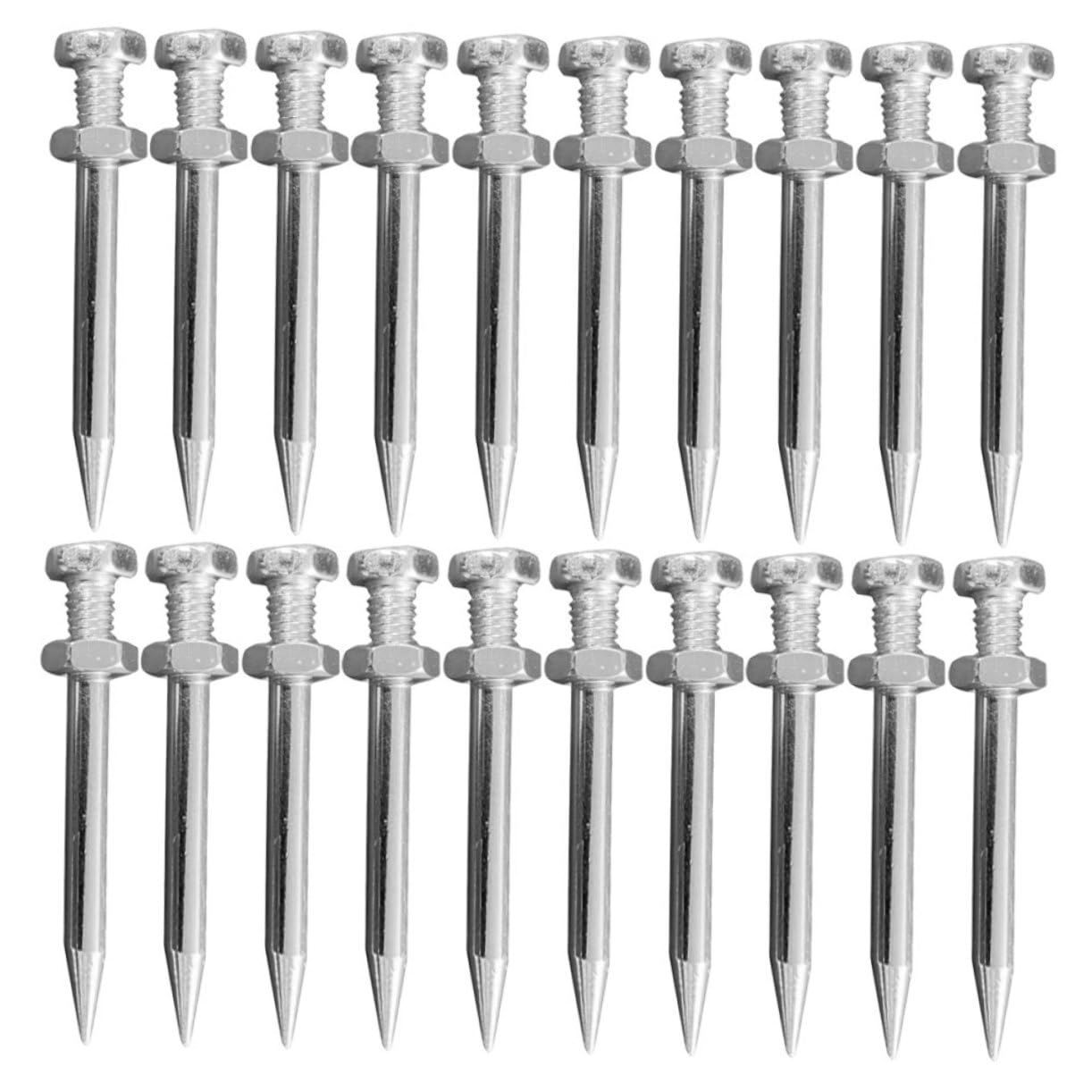 BELLIFFY 20pcs Metal Aerator Stake for Lawn Garden Aerating Shoes for Grass Heavy Duty Spikes Turf Spike Accessories