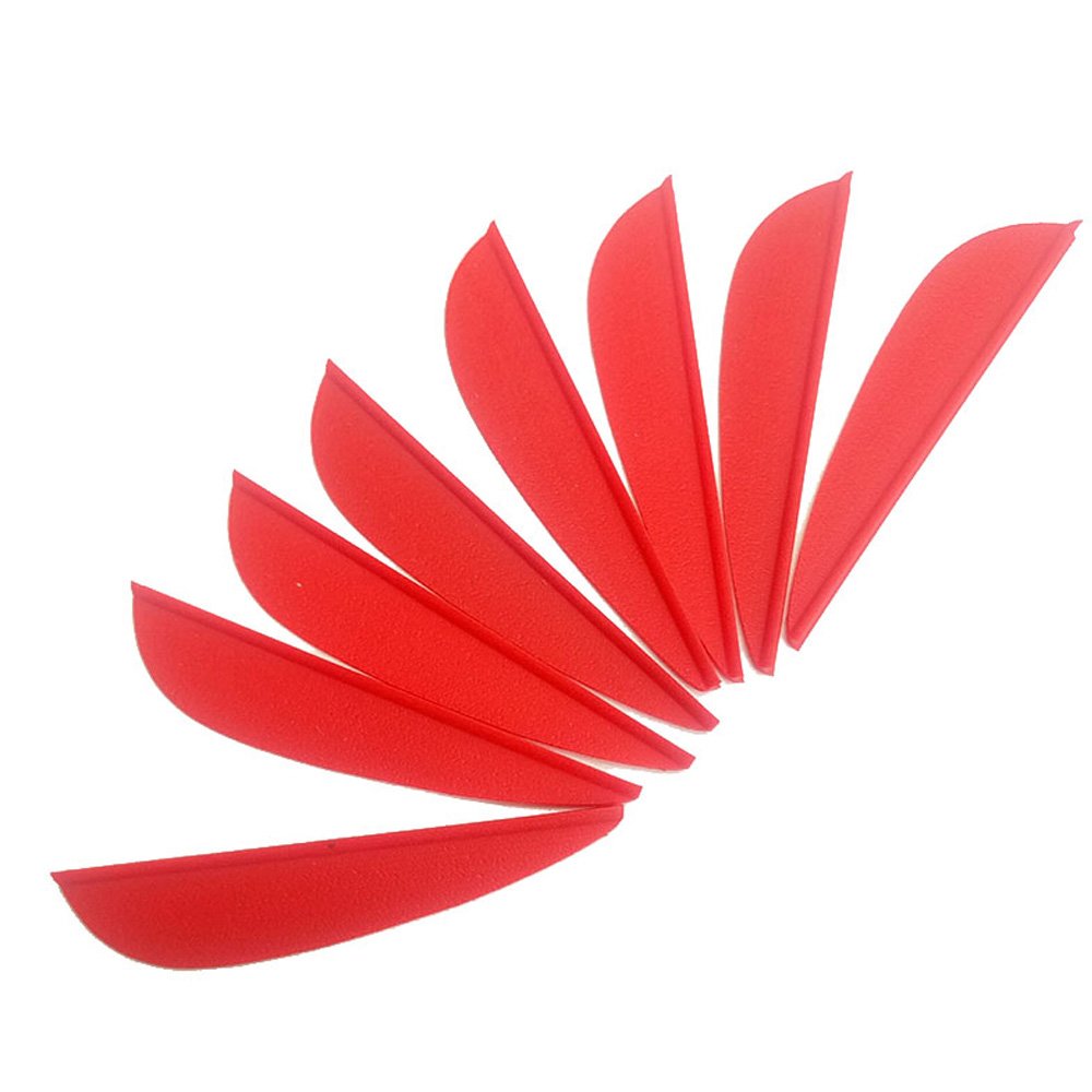 SHARROW 100pcs Plastic Arrow Vane 2 inch Fletching Feathers for DIY Arrow Archery (Red)