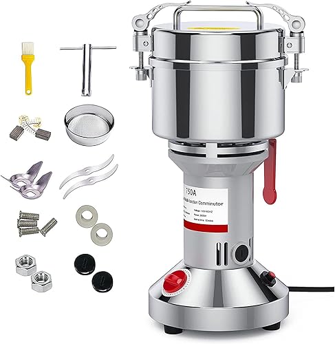 Miniatura 1 de Molino de grano eléctrico Amoladora 3000W Pulverizador de acero inoxidable de alta velocidad 750G Tipo vertical Molinillo de especias comercial