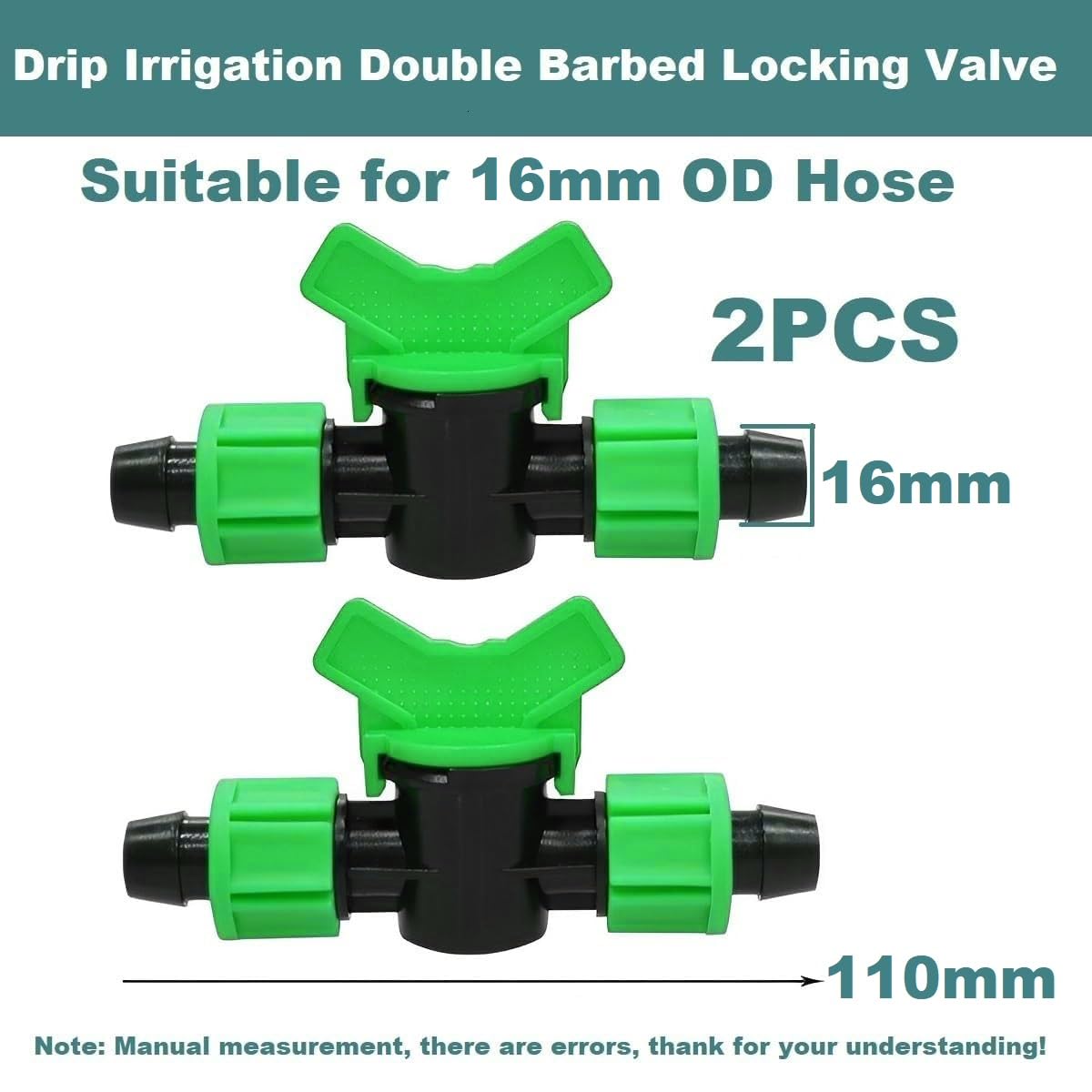MiJunHD 16mm Double Barbed Locking Nut Drip Irrigation Switch Valve - Image 2