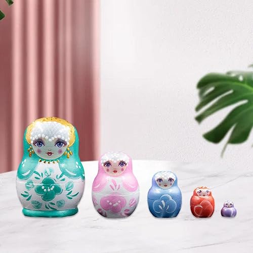 Miniatura 5 de Muñeca de anidación rusa tradicional de moda Matryoshka Juguetes para niños Regalo Decoración de habitación de cumpleaños - Verde