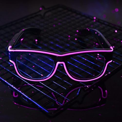 Miniatura 3 de Ainiv Gafas de luz inalámbrica, 3 modos, LED luminosas, que brillan en la oscuridad, para fiestas, DJ, EDM, Halloween, Navidad