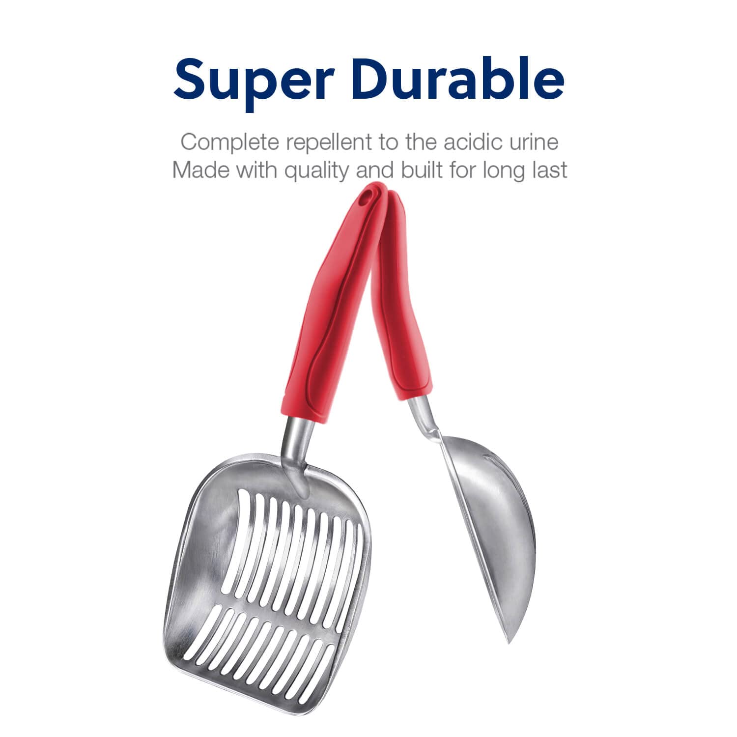 WePet Cuchara de arena para gatos, tamiz de aleación de aluminio, pala de metal para gatitos, pala profunda, mango largo, tamizado de excrementos, elevador de excrementos de gatito, duradero,