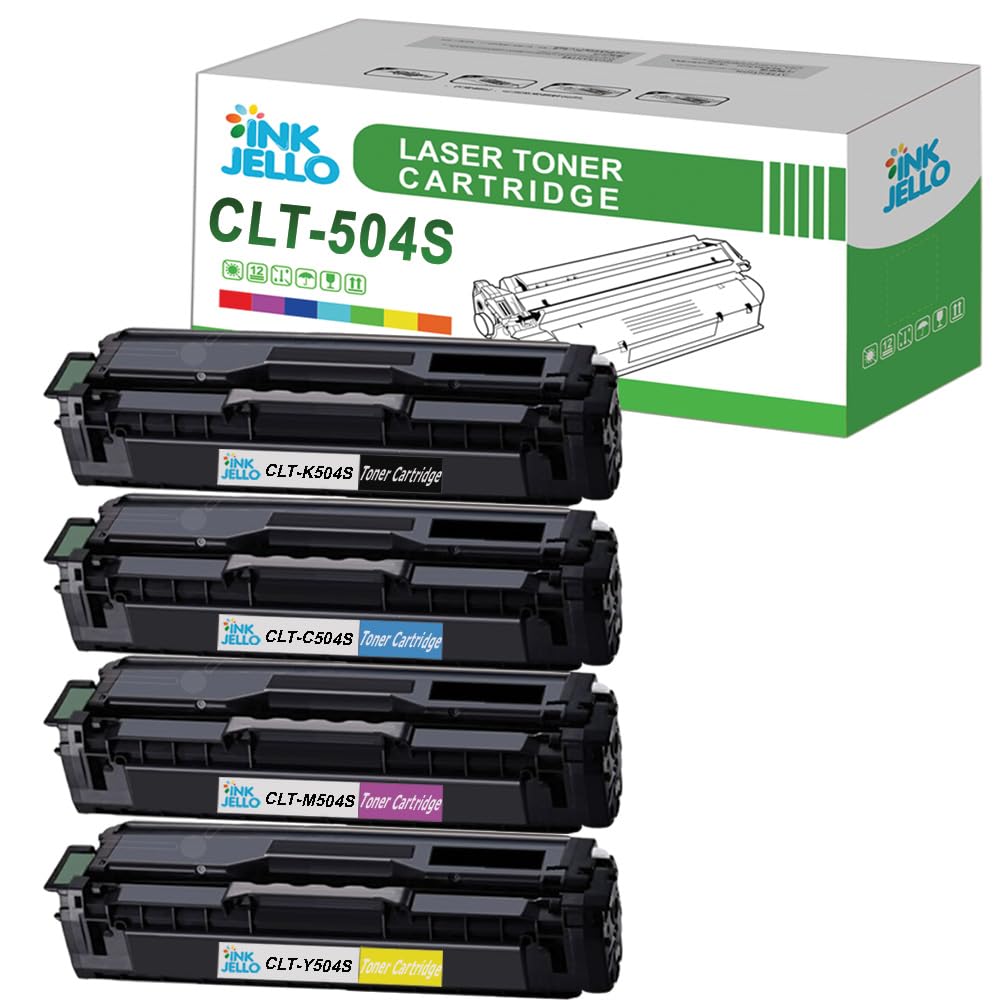 Compatible Toner Cartridge Replacement for Samsung CLP-415N CLP-415NW CLX-4195FN CLX-4195FW Xpress SL-C1810W Xpress SL-C1860FW CLT-504S (K/C/M/Y, 4-Pack)