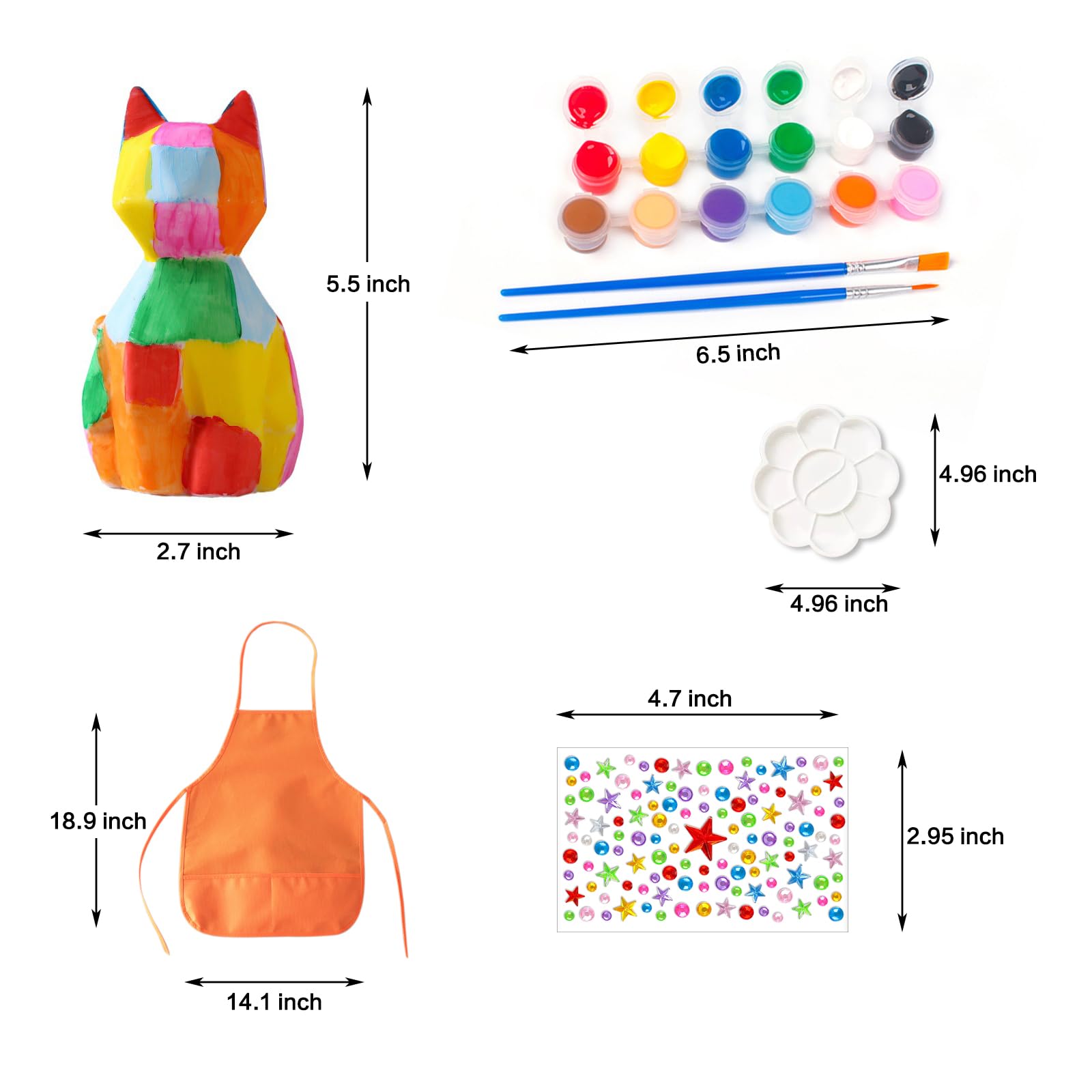 Winbar Paint Your Own Cat Lamp Kit, DIY Geometric Cat Art Craft Painting Kits Painting Kit for Kids Ages 8-12 Painting Kit for Girls Boys, Toy Child Birthday Gift Ages 3 4 5 6 7 8 9 10 11 12+