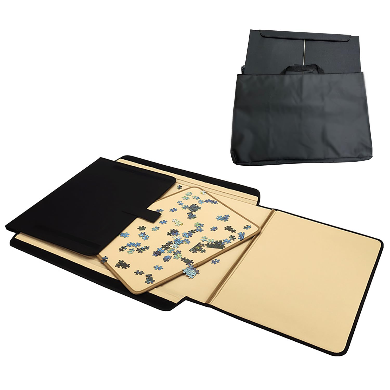 Carpeta Puzzle 1000 Piezas,Tablero para Puzzle,Tablero de Rompecabezas con Bandejas y Cubierta, Estuche Portátil para Almacenamiento, Superficie Antideslizante(80 x 58cm)