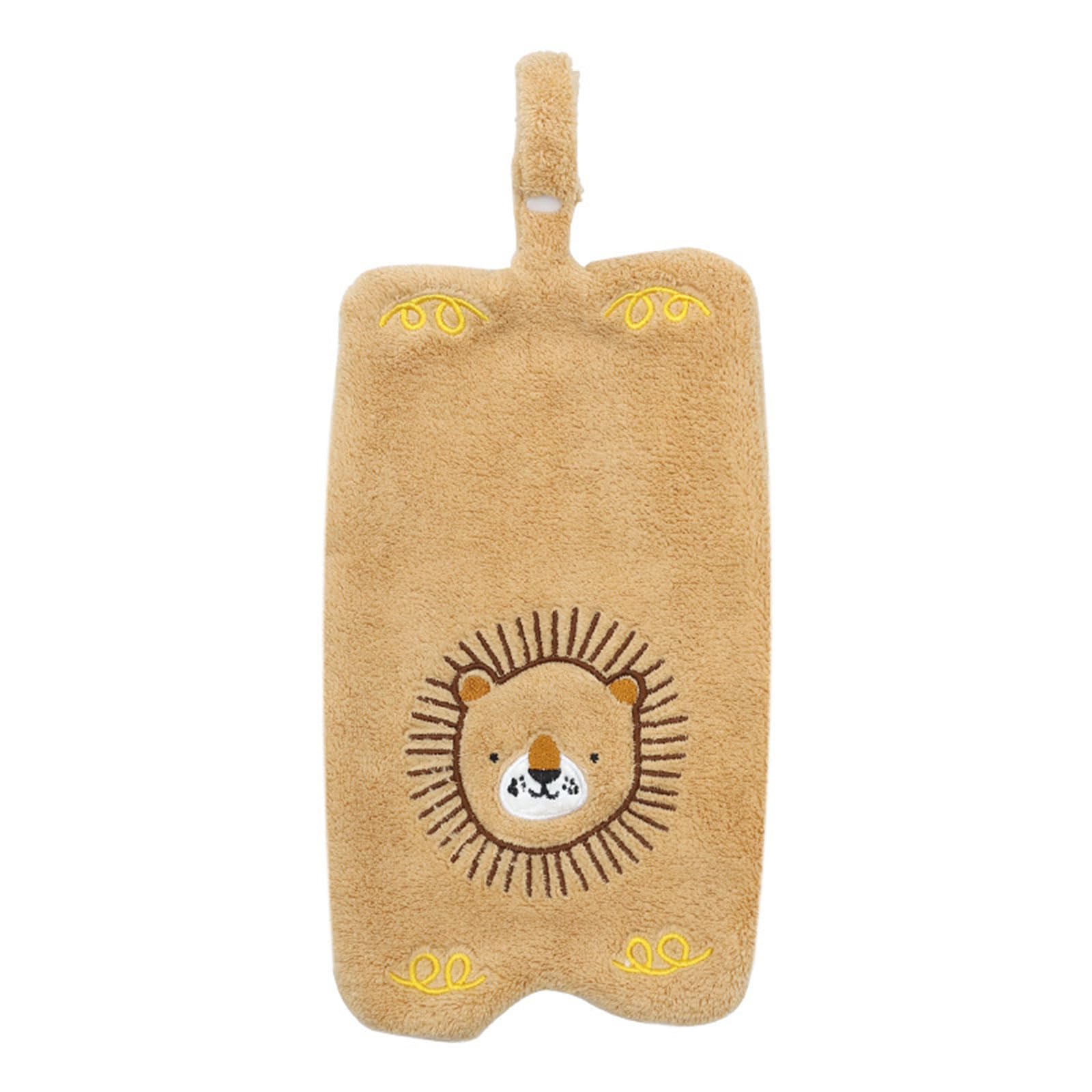 Oxxggkao Corals Fleece Hand Towel with Fun Animal Design Great for Sensitive Skin and Daily Use Absorbent Kitchen Hand Towel