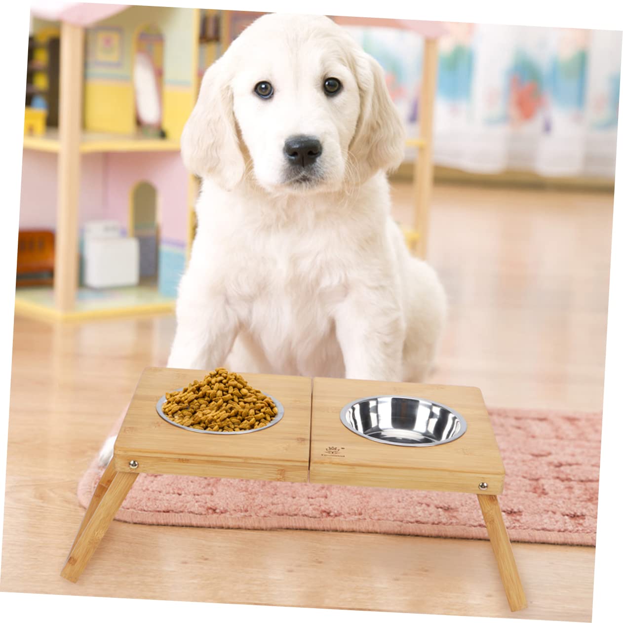BESPORTBLE 1pieza Soporte De Doble Cuenco De Acero Inoxidable para Mascotas Comedero para Perros y Gatos para Alimentación De Comida y Agua
