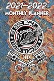  2021 - 2022 Monthly Planner: Harley Davidson Old School VTwin Legend Motorcycle 103 Cubic Inches of American Muscle Skull Crossed Pistons
