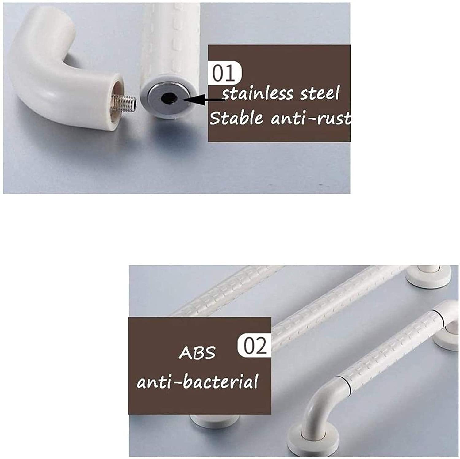 Maniglie per Doccia, ausili per WC, corrimano di Sicurezza Senza Barriere in Bagno, Barre di Supporto di Sicurezza, tiranti di Supporto Antiscivolo per disabili, Adatto per Hotel, corridoi,