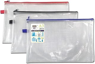 6 x A3+ Tuff Bag School Waterproof Storage Strong Pencil Pen Case Zip Wallet (460x 350mm)