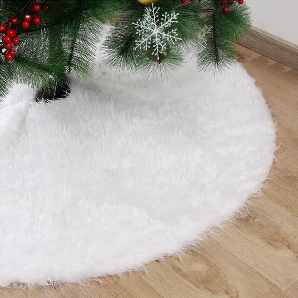 Tree Skirt Christmas Christmas Tree Skirt Christmas Tree Scene Decoration Tree Skirt White Sea Style Fur Christmas Tree Skirt Christmas Skirt Tree