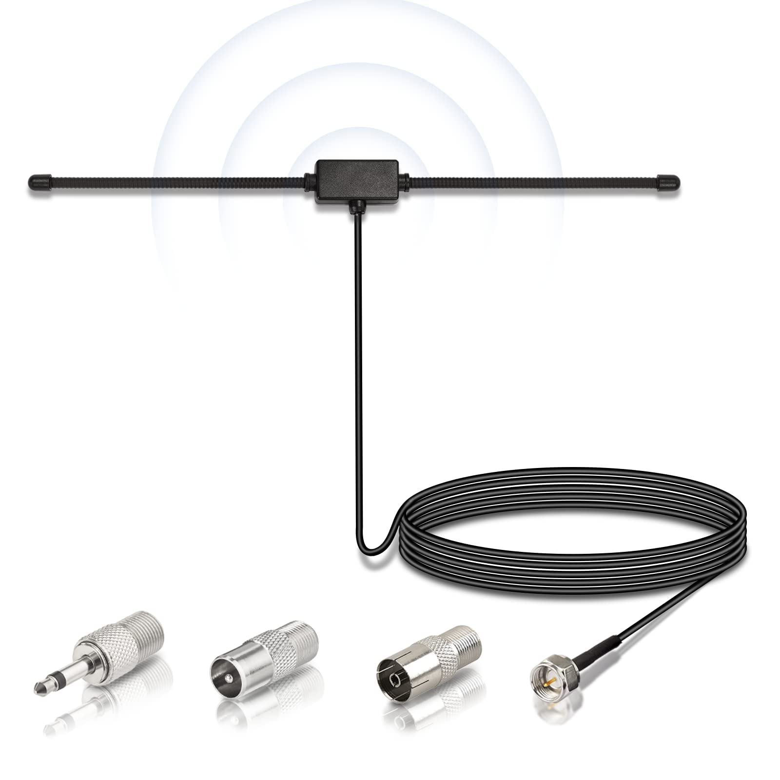 Bingfu DAB FM Radio Antenna FM Dipole Aerial with 3Meter Extension Cable for Indoor Bose Wave Music System DAB Radio Home Stereo Receiver AV Audio Vedio Home Theater Receiver