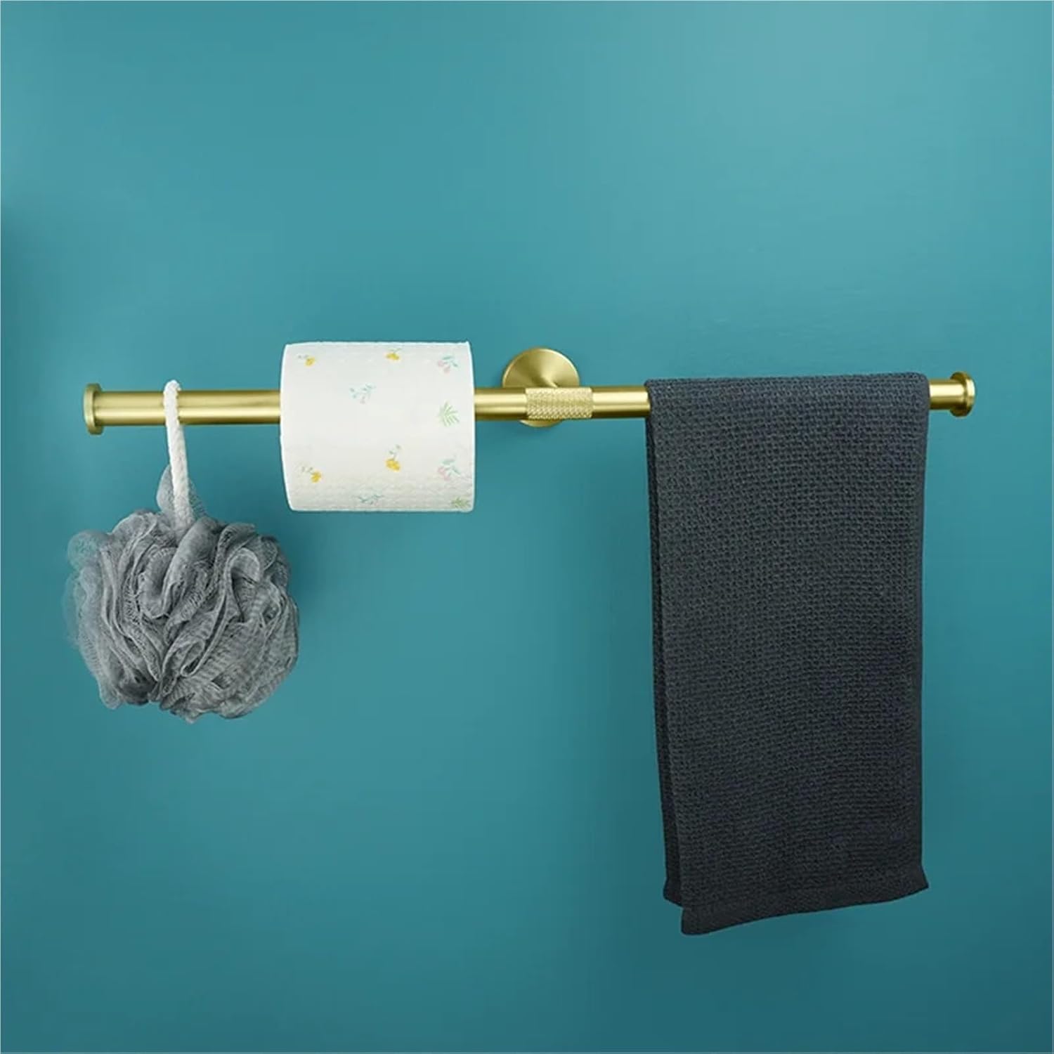 Brushed Gold Bathroom Accessories Tissue Paper Holder Robe Hook Soap Dish Towel Rack Stainless Steel Toilet(Towel Ring A)