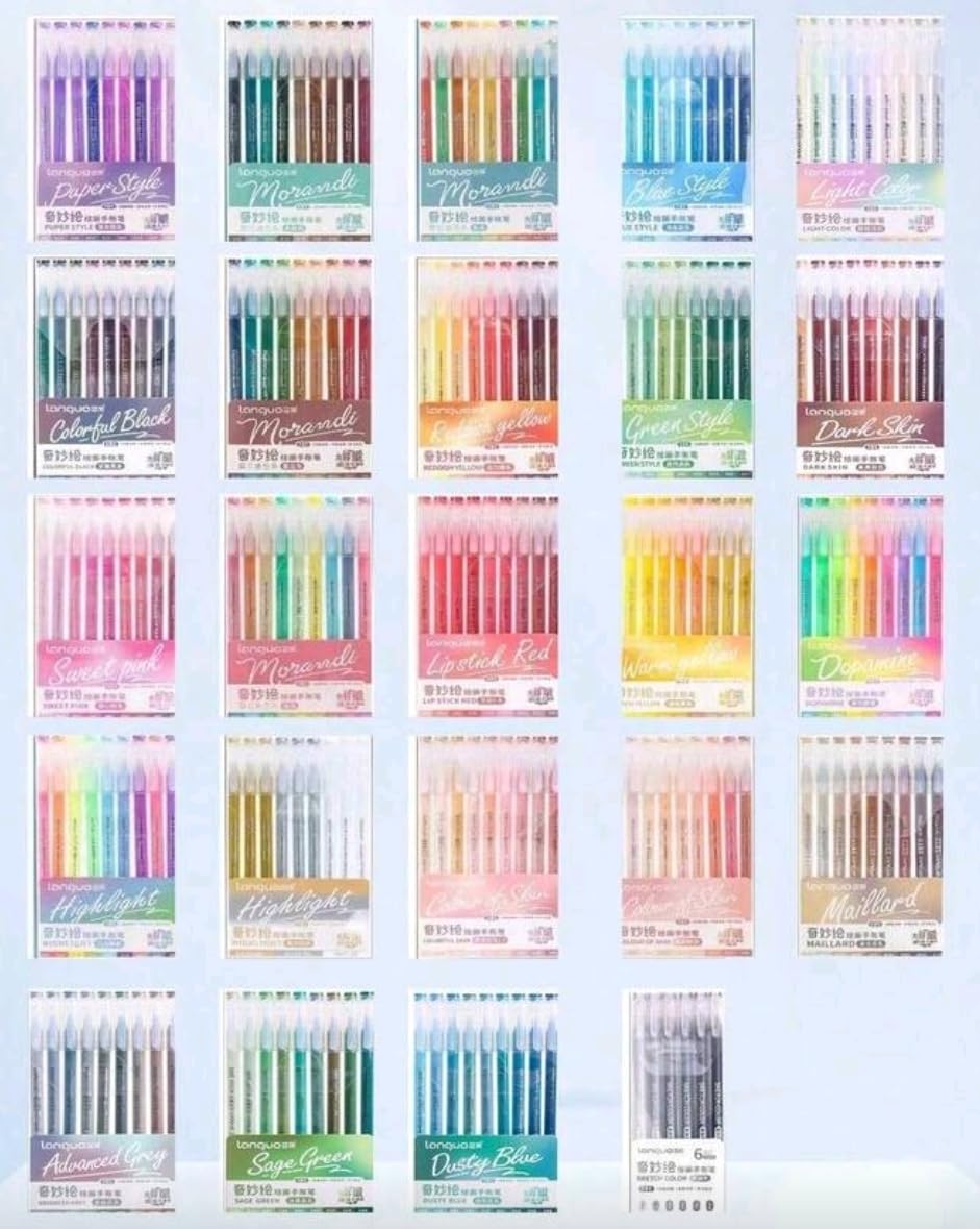 languo - Lote de 213 bolígrafos de gel, 207 colores, 24 cajas individuales. –Bolígrafo de gel adulto para dibujo, colorante misterio, garabatos artesanales scrapbooking (0,6 mm)