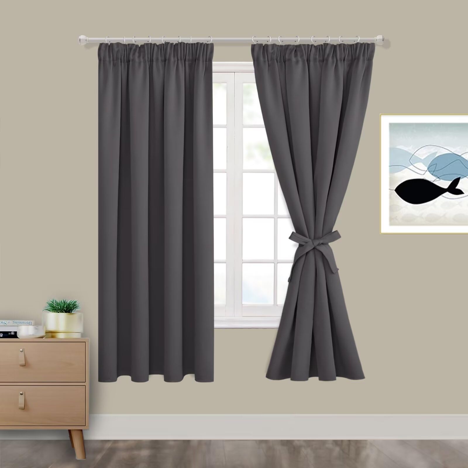 Hiasan Pencil Pleat Blackout Thermal Insulated Curtains, Bedroom and Living Room with Tiebacks - Image 2