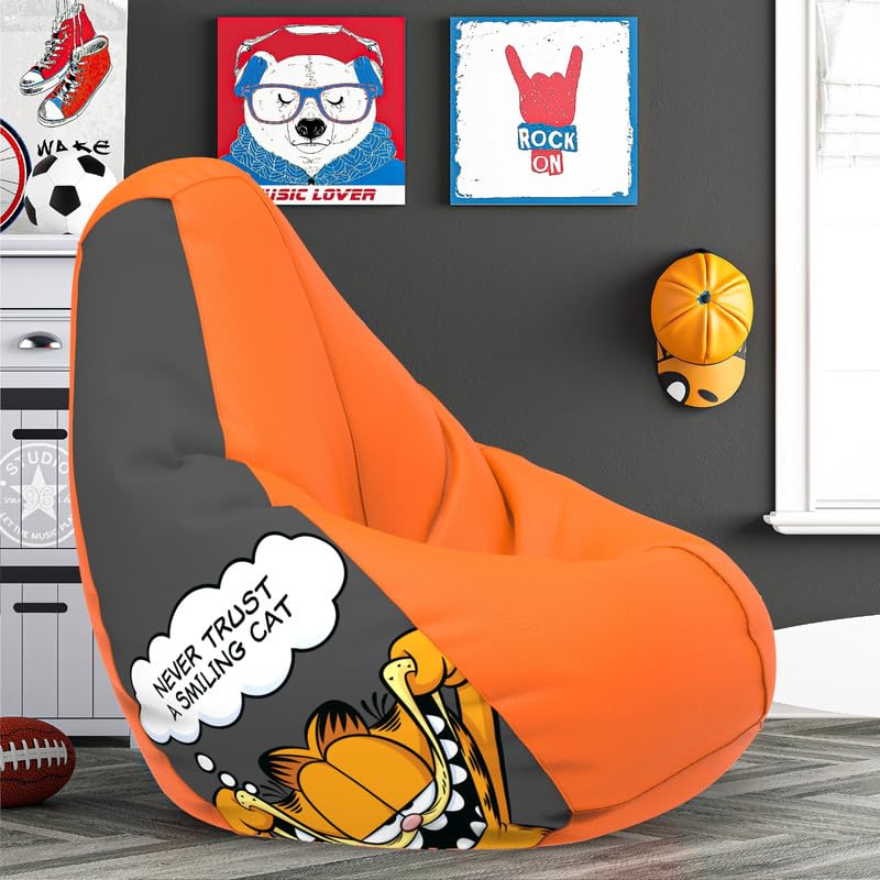 Biggie Bean Bag Cover 6XL- Official: Garfield Bean Bags - Max User Height : 6-6.5 Ft. - Weight : 99-110 Kgs(15 - Orange-Model: Garfield_Artwork)-image-13