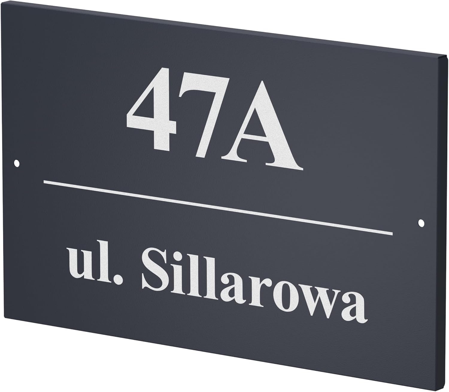 Sillar Placa para Número de Casa con Nombre de Calle Antracita | Placa para Puerta con grabado Personalizado: Nombre de calle, Nombre y Número | Resistente a los rayos UV | Tamaño: 20 cm x 32 cm