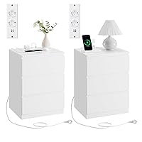VASAGLE KAILYN Collezione - Comodino con Stazione di Ricarica