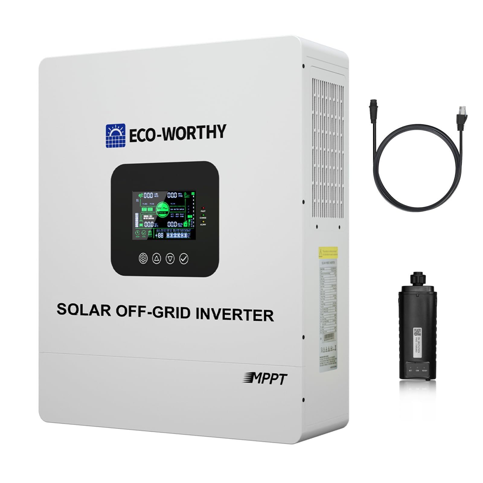 ECO-WORTHY 5000W UL1741 Solar Off-Grid Split-Phase AIO Inverter, 48Vdc to120Vac, 5500W@500V PV Input
