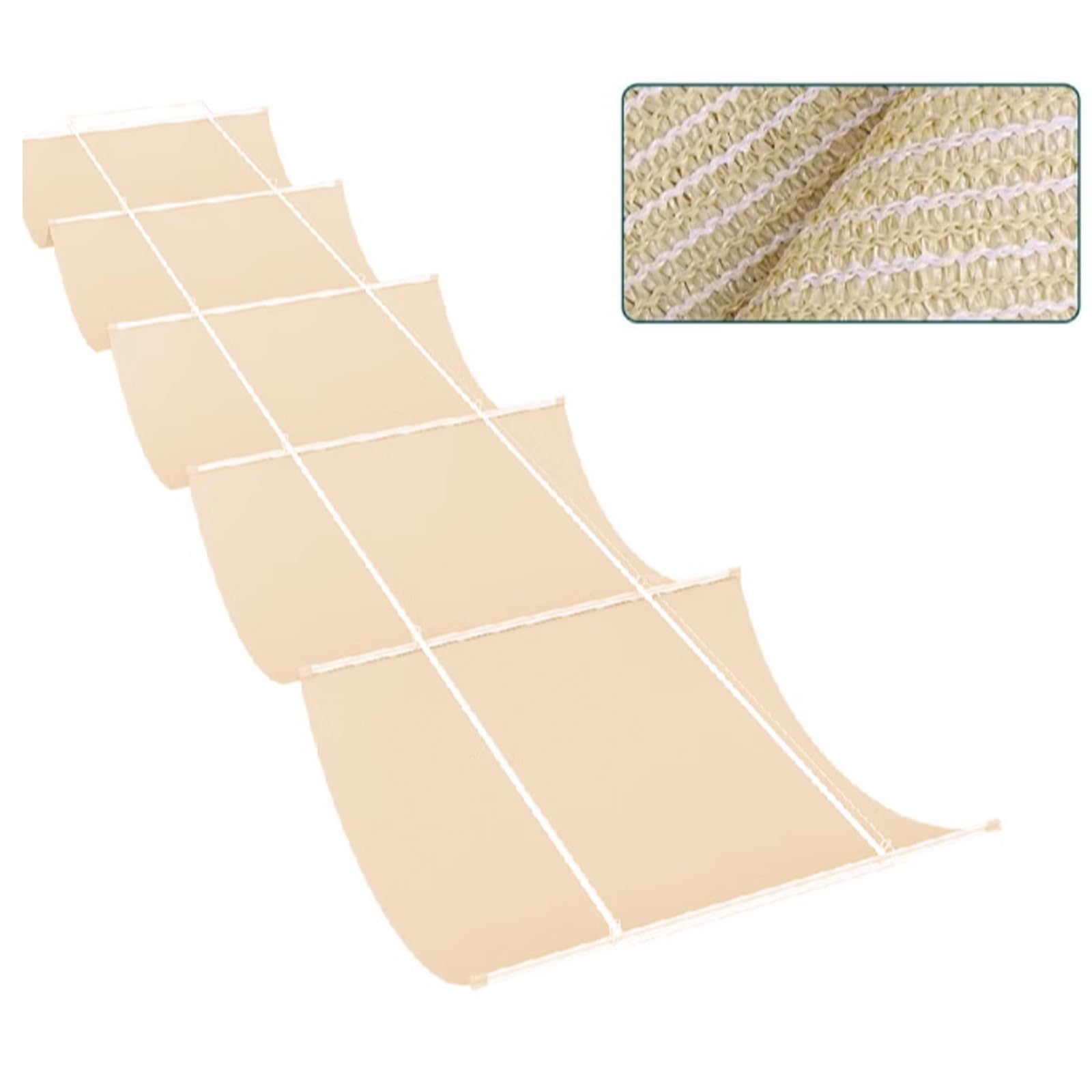 Ombra a Onda Vela a Forma di U,Vele Tendalino a Onda Beige per Patio,Copertura Pergola di Ricambio,Retrattile Onda Pergolato a Tettoia Appendere,Tenda da Sole per Esterno (1x4m/3.3x13ft)