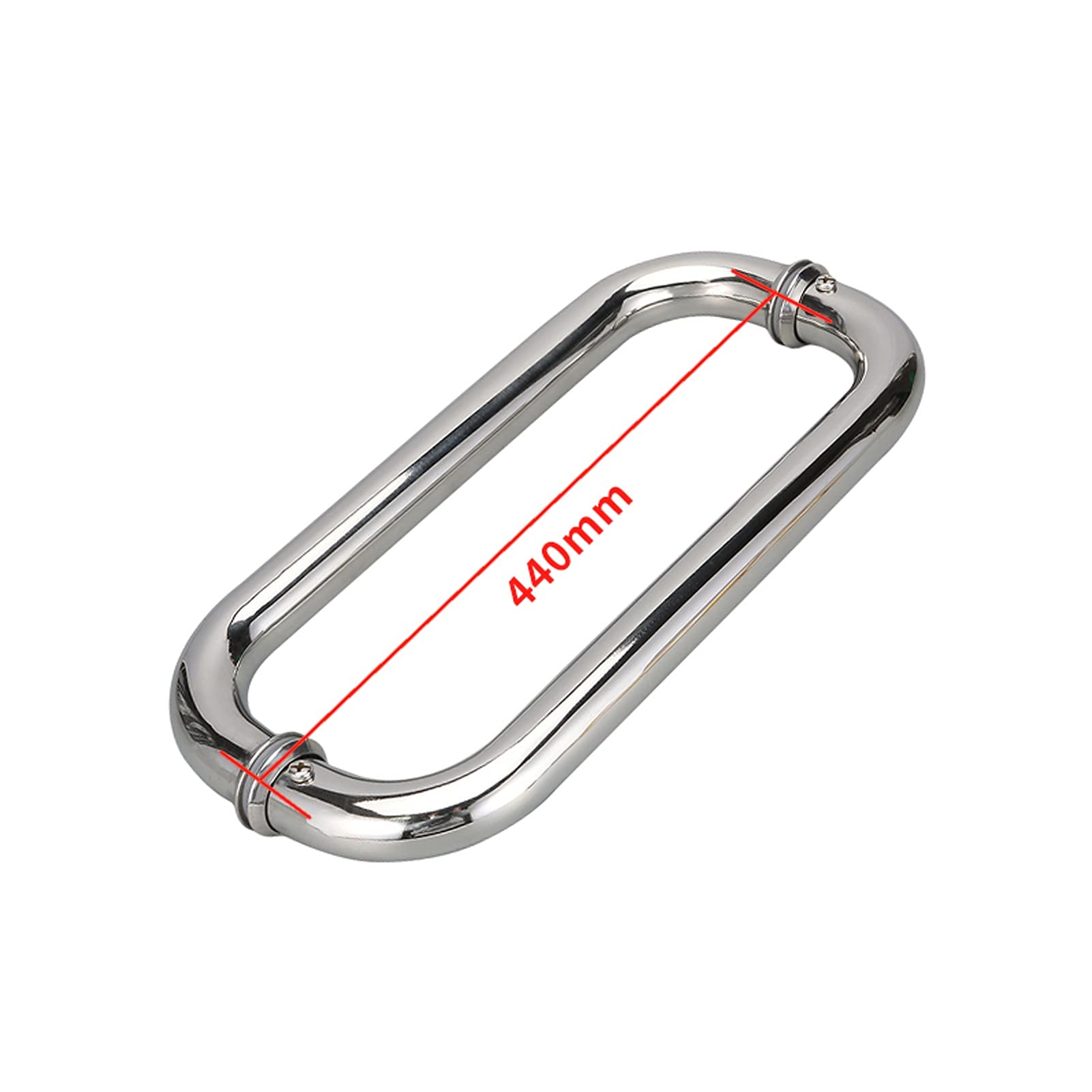 RWRAPS Poignée de Porte de Salle de Bain pour Porte en Verre, poignée de Porte en Verre à Pousser et à Tirer en Acier Inoxydable SUS304 Finition chromée polie, Remplacement du Bouton de Porte ()
