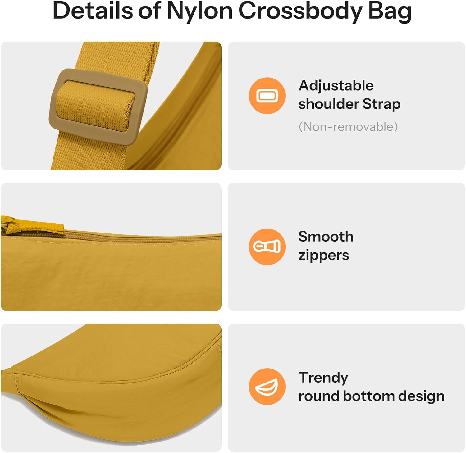 YIKOEE Crescent Bag for Women Men Small Sling Crossbody Bag with Half Moon Shape - Image 6