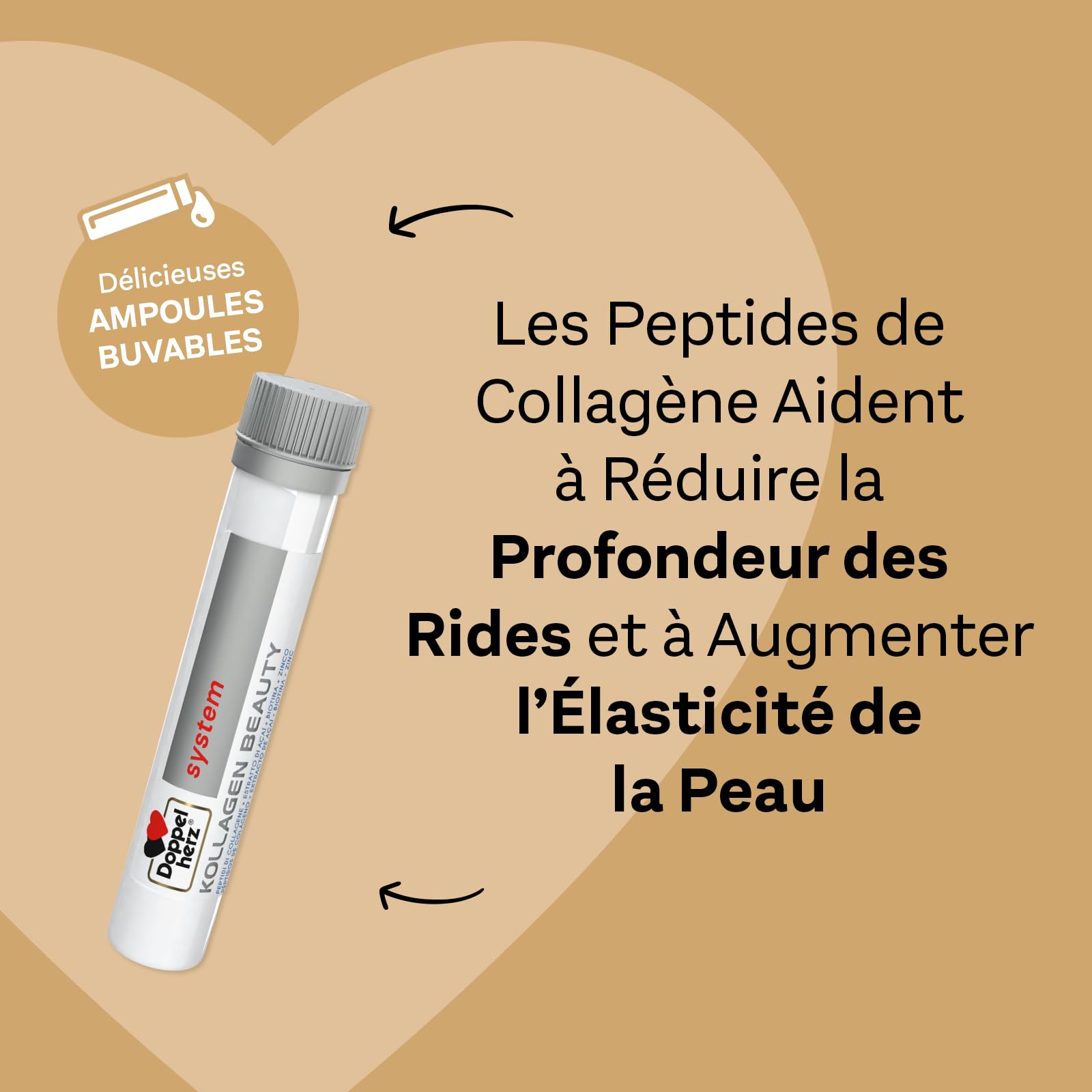 Doppelherz Kollagen Beauty, Complément anti-âge au collagène, 30x 25ml