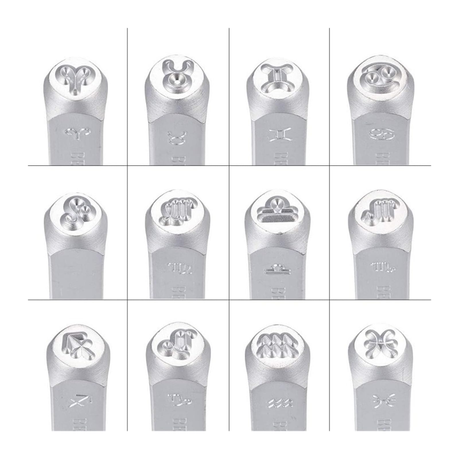 Modelos de letras de acero Perforadora de sello metal con diseño temático | Con caja de herramientas adecuada for estampar joyería en cuero.(AECH04-11621)