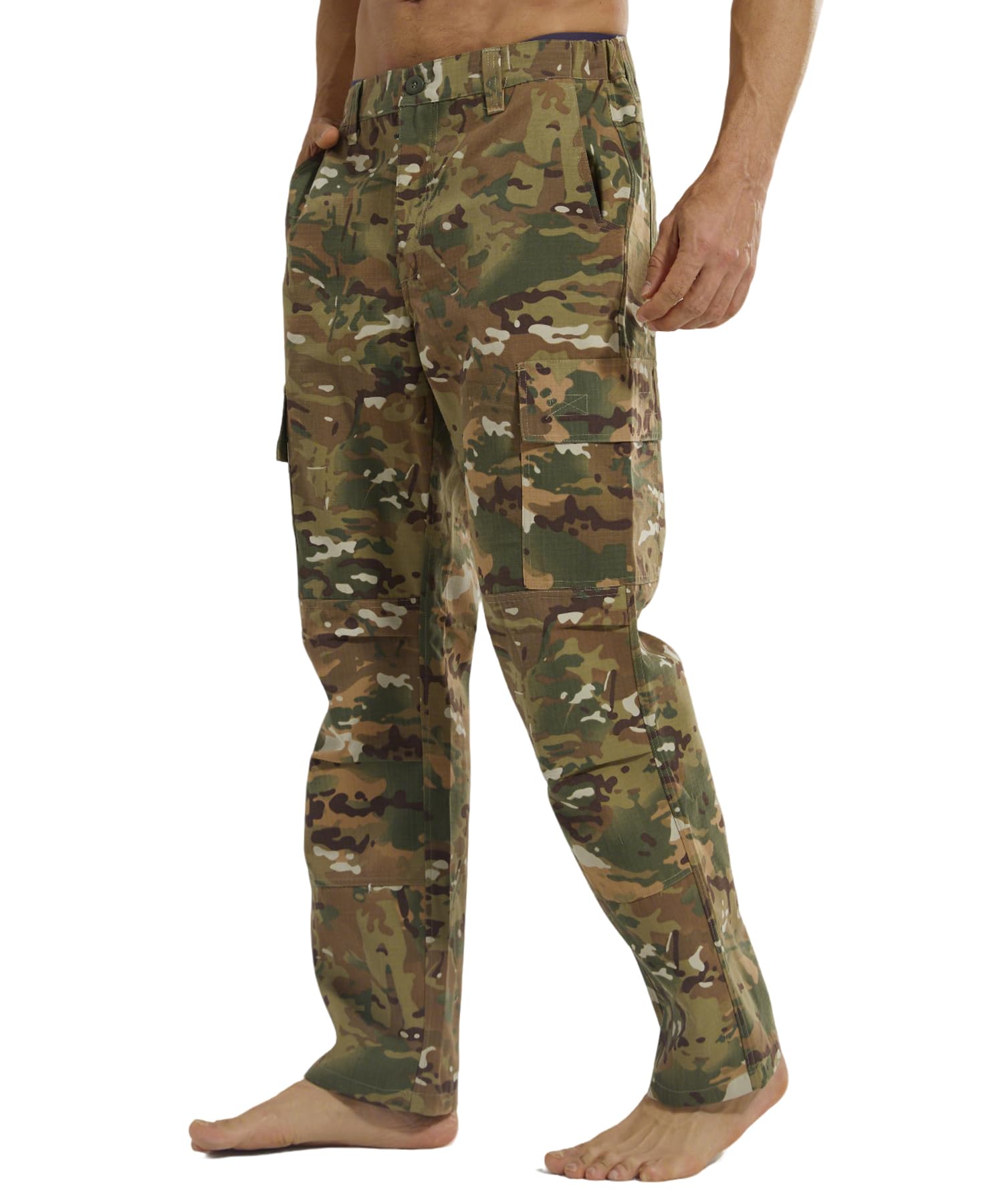 YUSHOW Pantalon Tactique Homme Randonnée Militaire Paintball Pantalon Cargo avec Poches Durable Airsoft Camouflage pour Chasse Trekking