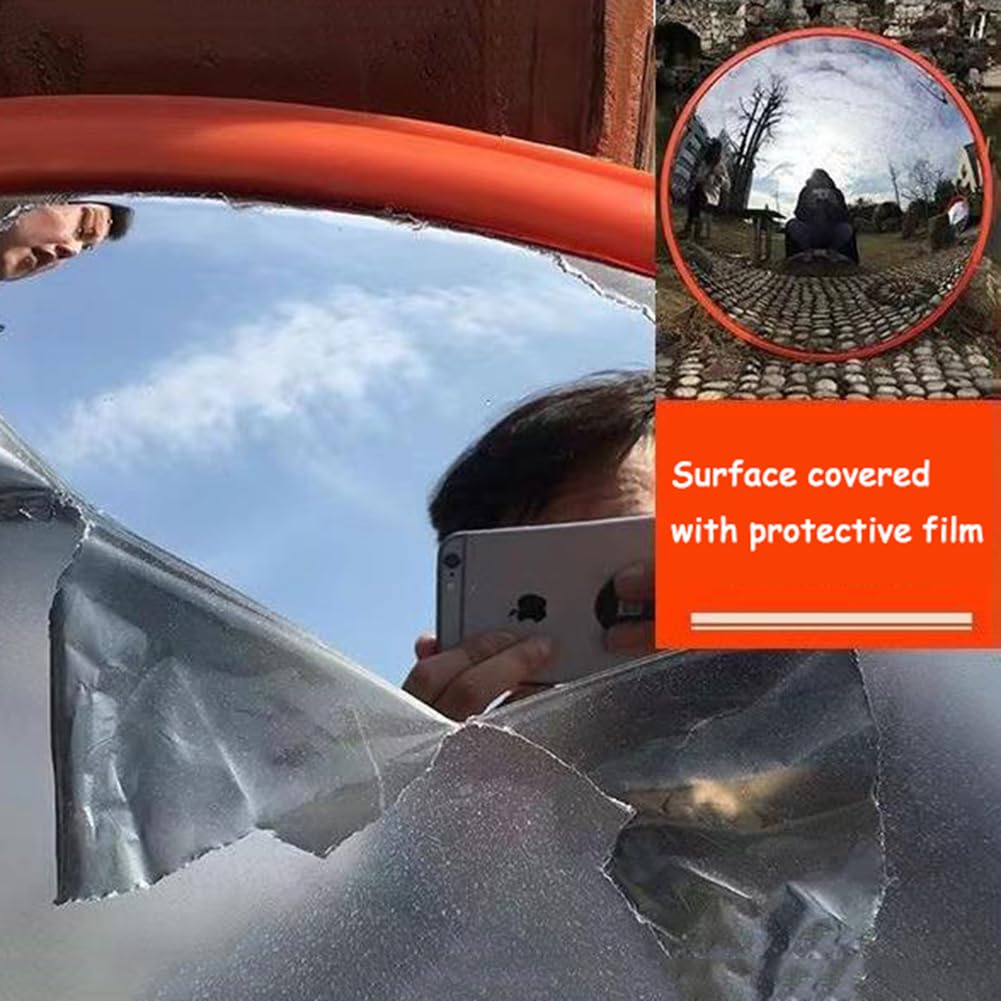 Espejo De Entrada Convexa, Espejo De Punto Ciego Ajustable, Espejo De Tráfico, Espejo De Seguridad Interior Y Exterior, Espejo De Seguridad Parabólico para Punto Ciego, Garaje, Almacén,55cm