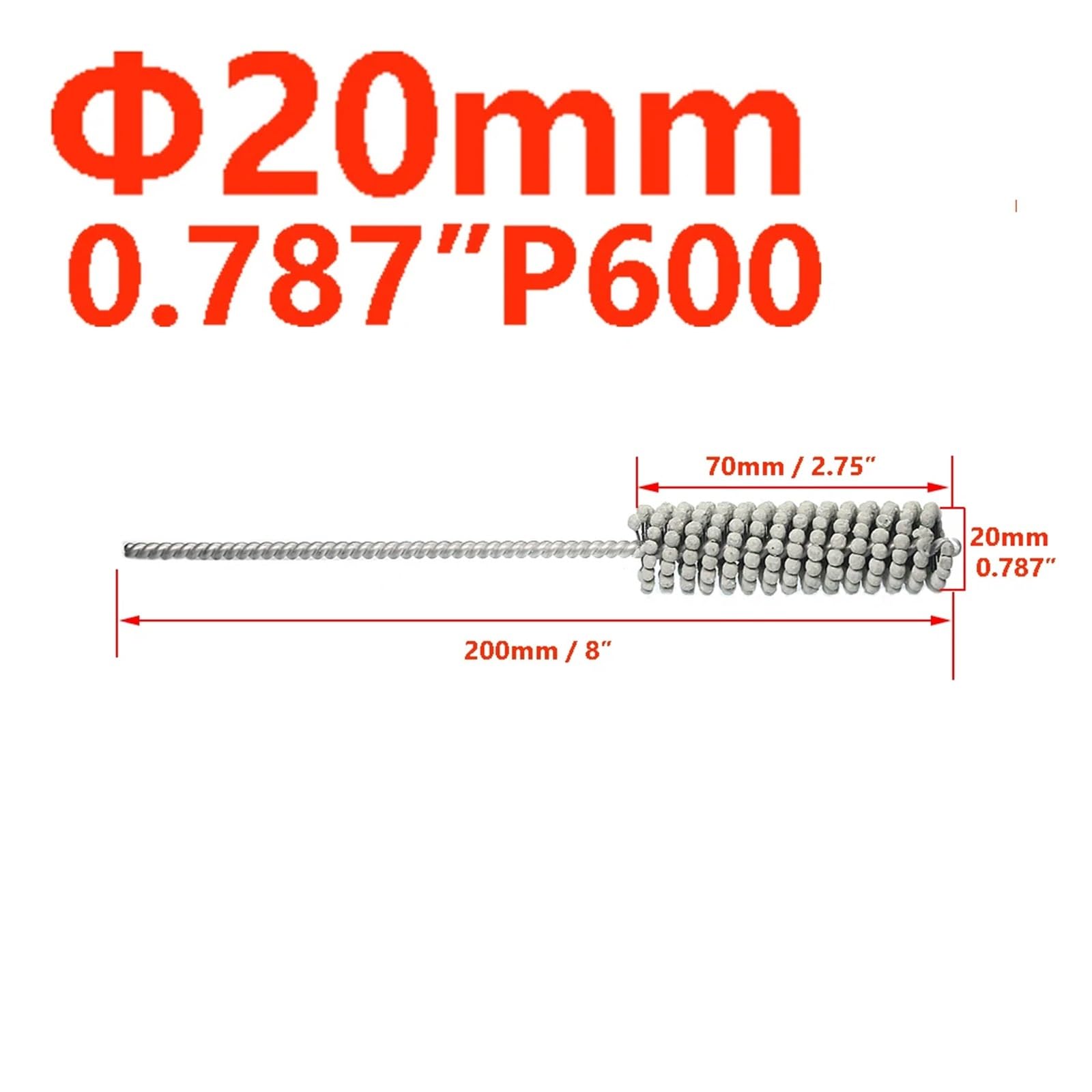 Szczotka ścierna do gratowania kulek 6–88 mm Tarcza polerska do rur do metalu(20mm x P600)