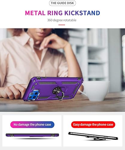 Miniatura 7 de YZOK Funda para Motorola One 5G funda para Moto One 5G UW con protector de pantalla HD grado militar soporte de automóvil híbrido duro de