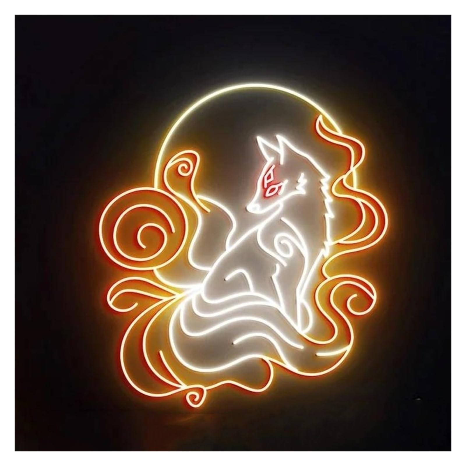 Lemst F Signs Lamp Nine Tailed Ox Neon Sign Light Dimmable Usb Powered Or Party Kids Bedroom Banquets Bar Ox Wall Art Decor 40Cmx36cm(F)