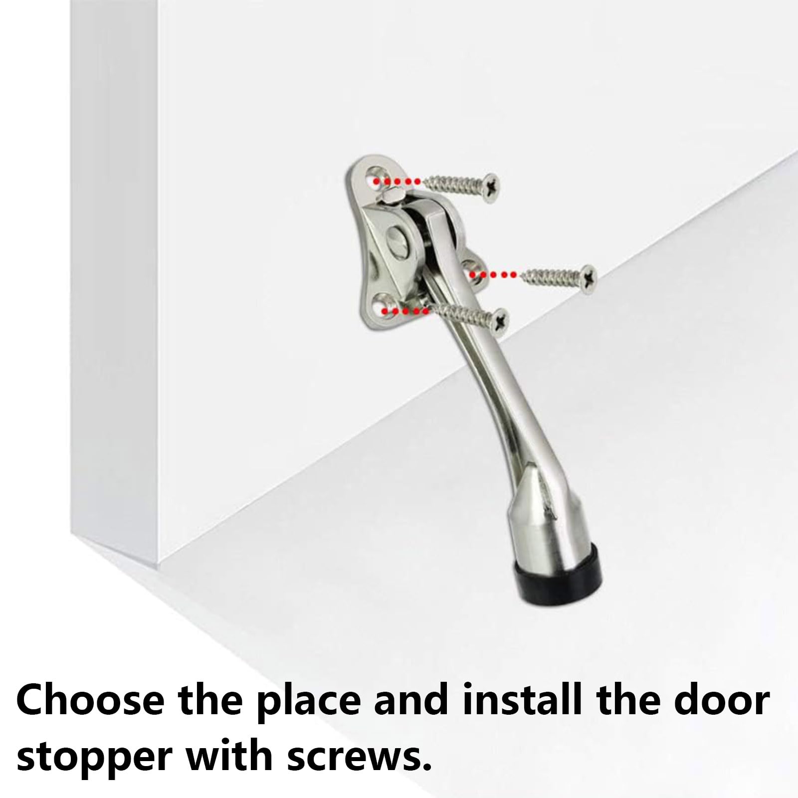 TA-VIGOR 5 Inch(132mm) Kickdown Door Stopper Easy-Step Pedal with Rubber Base - Image 4