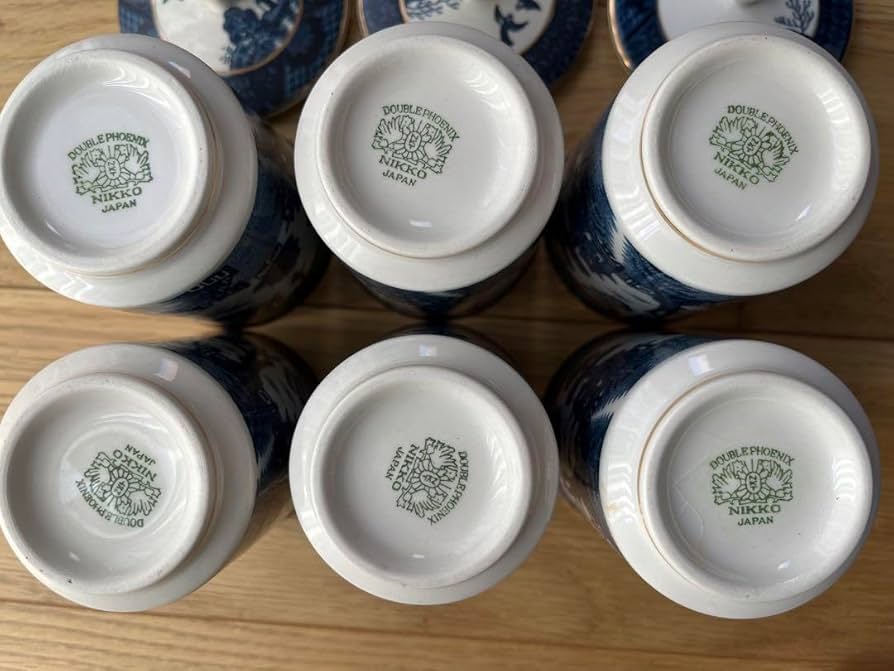 Amazon | ニッコーNIKKO ダブルフェニックス 山水 湯呑み 6客