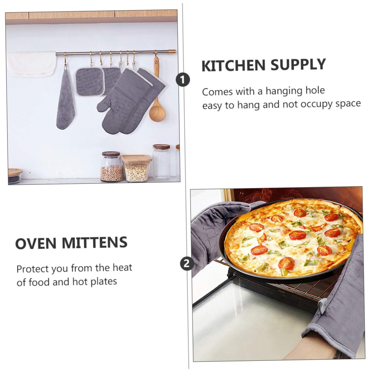 Ipetboom Four Résistant Chaleur de Cuisine Anti-brûlure Protection pour Cuisson Maniques pour Four à Micro-Ondes