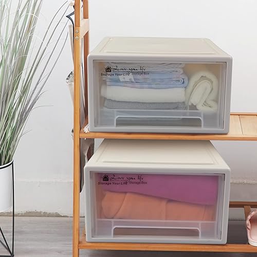 Miniatura 6 de Cajonera apilable de plástico de 18 cuartos de galón, caja de cajones de almacenamiento, 3 paquetes