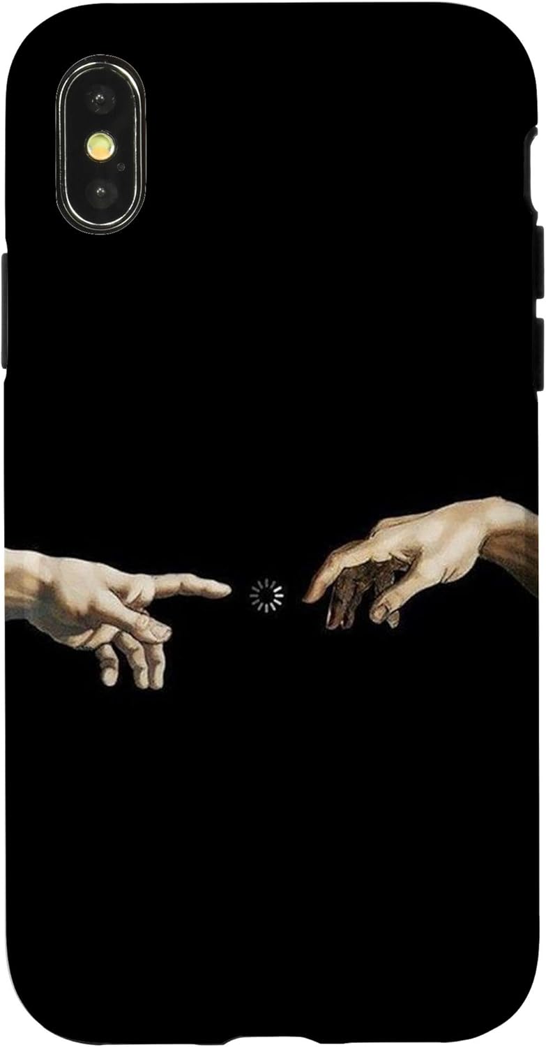 iPhone 12 Pro Max The Creation of Adam Touch of God Aesthetic Vaporwave Case